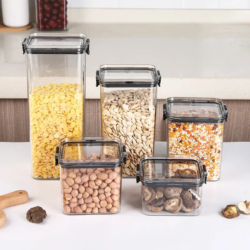 5-Piece Transparent Airtight Food Storage Jar Set