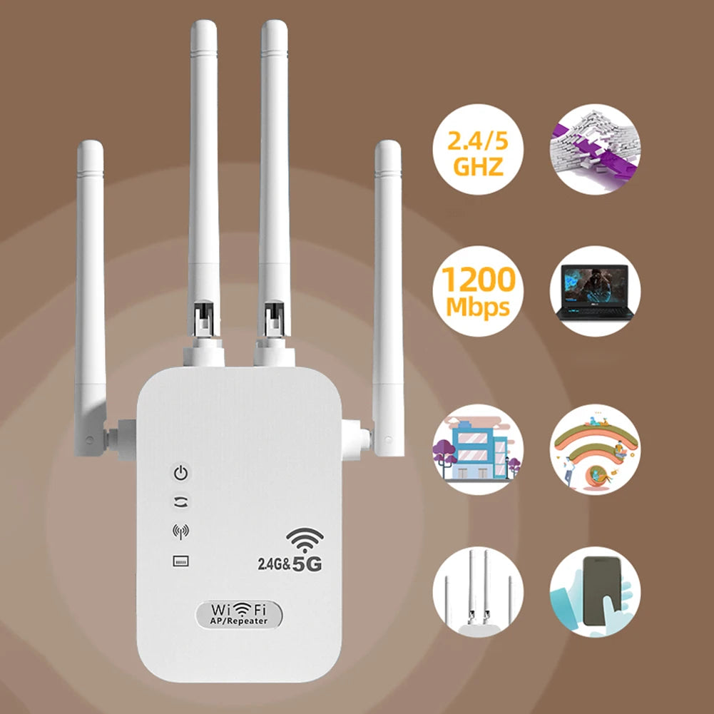 1200Mbps Dual Band WiFi Repeater