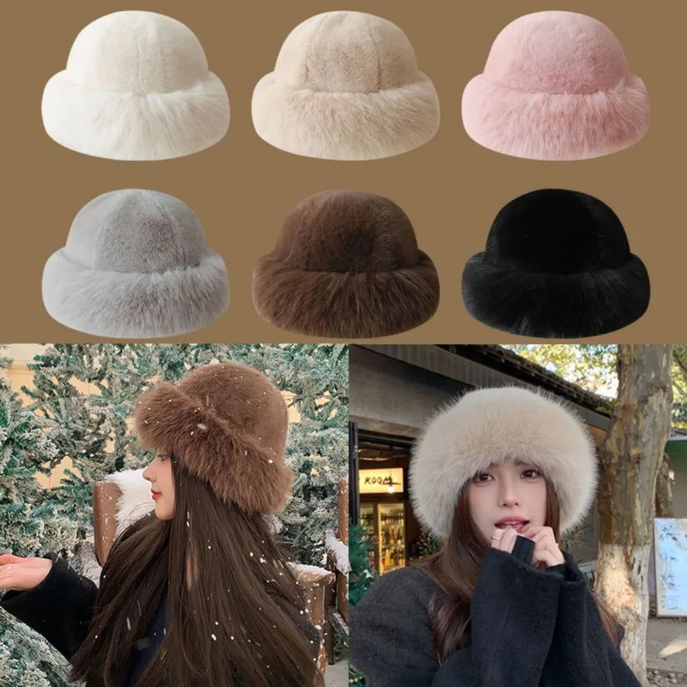 Women's Winter Fluffy Fur Bucket Hat