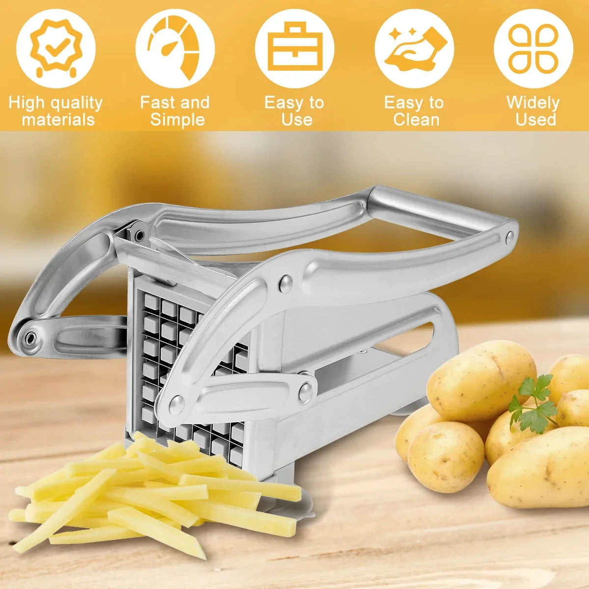 1pc Stainless Steel Manual Potato Cutter