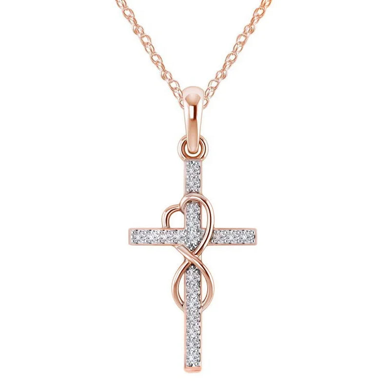 Exquisite Crystal Cross Pendant Necklace
