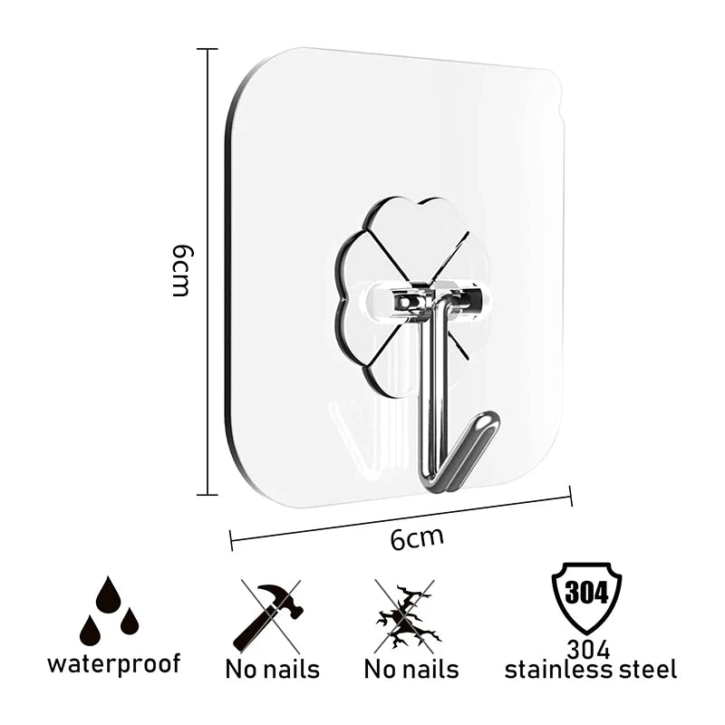 Transparent Heavy-Duty Adhesive Hook – Multi-Purpose Wall Hanger