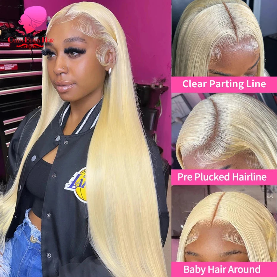 38 Inches 360 Lace Frontal Blonde 613 Wig
