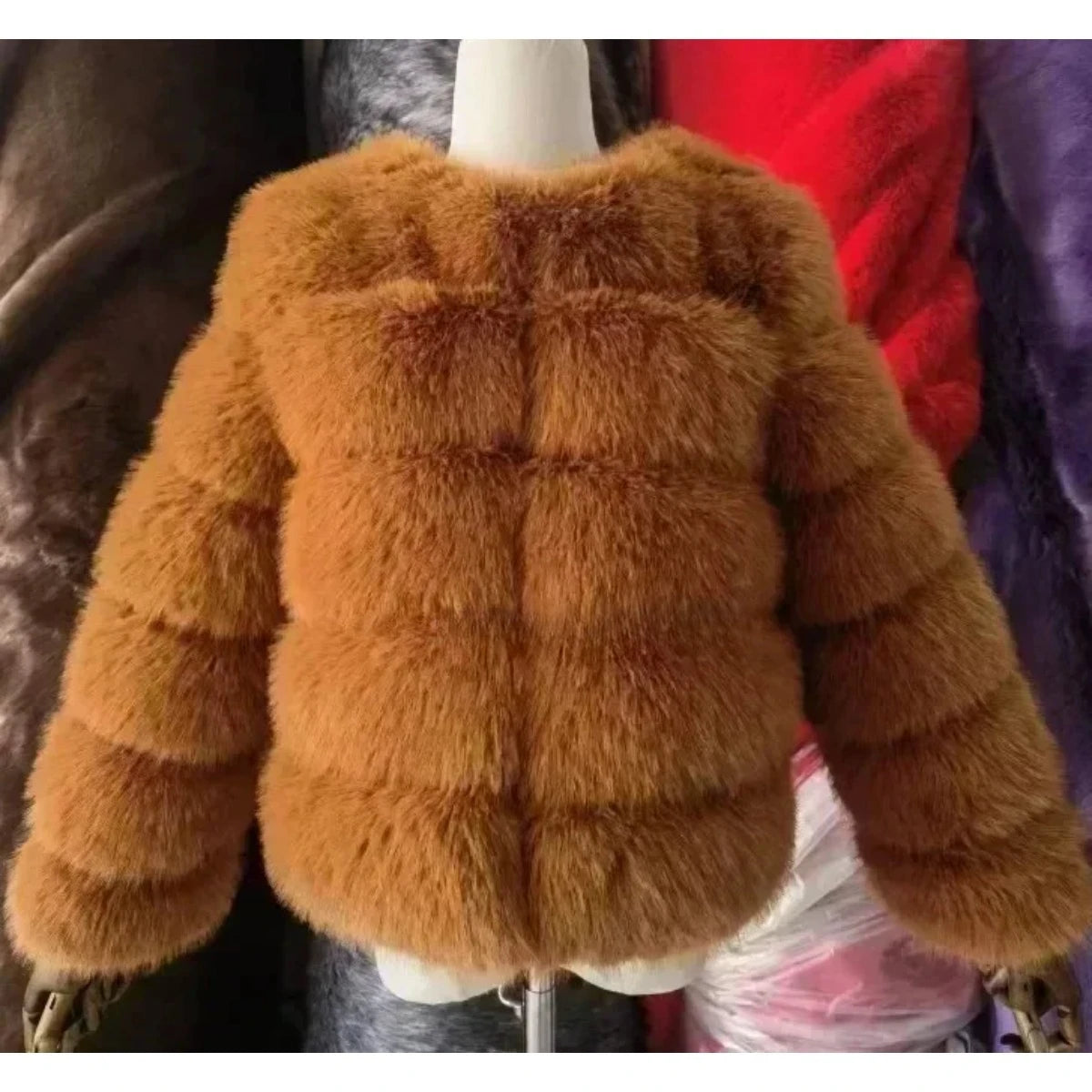 Women's Fashion faux fur coat