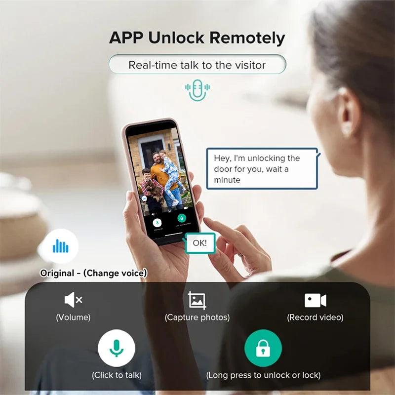 XSDTS Wifi Tuya APP Face Recognition Smart Door Lock