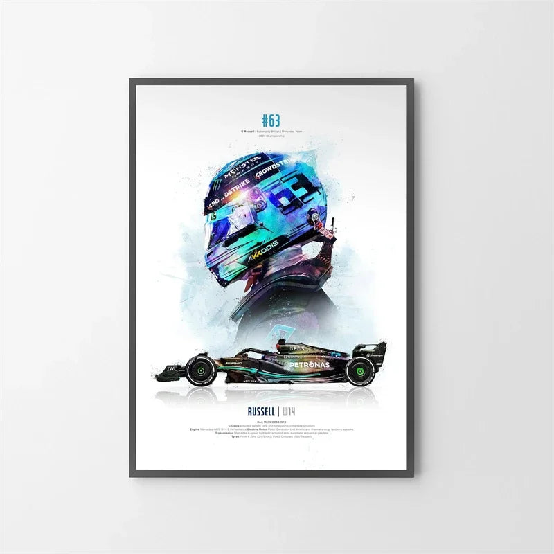 Watercolor F1 Grand Prix Racing Poster