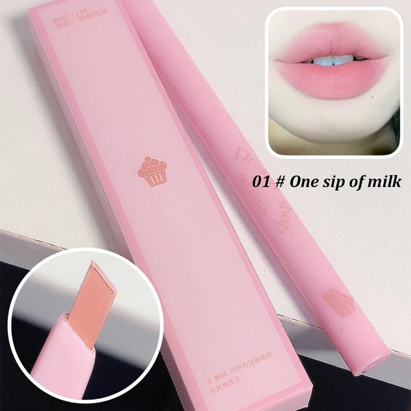 Automatic rotating waterproof lasting no color outline lipstick