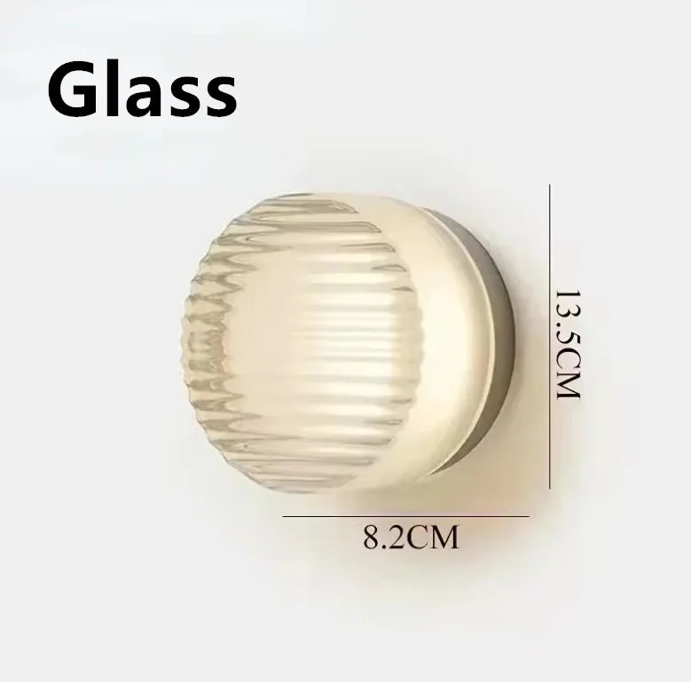New Modern Glass Round Wall Sconce Light