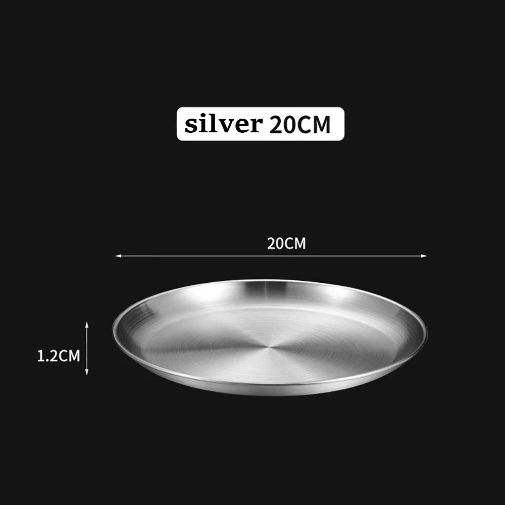 1Pcs Gold Stainless Steels Metal Round Plate