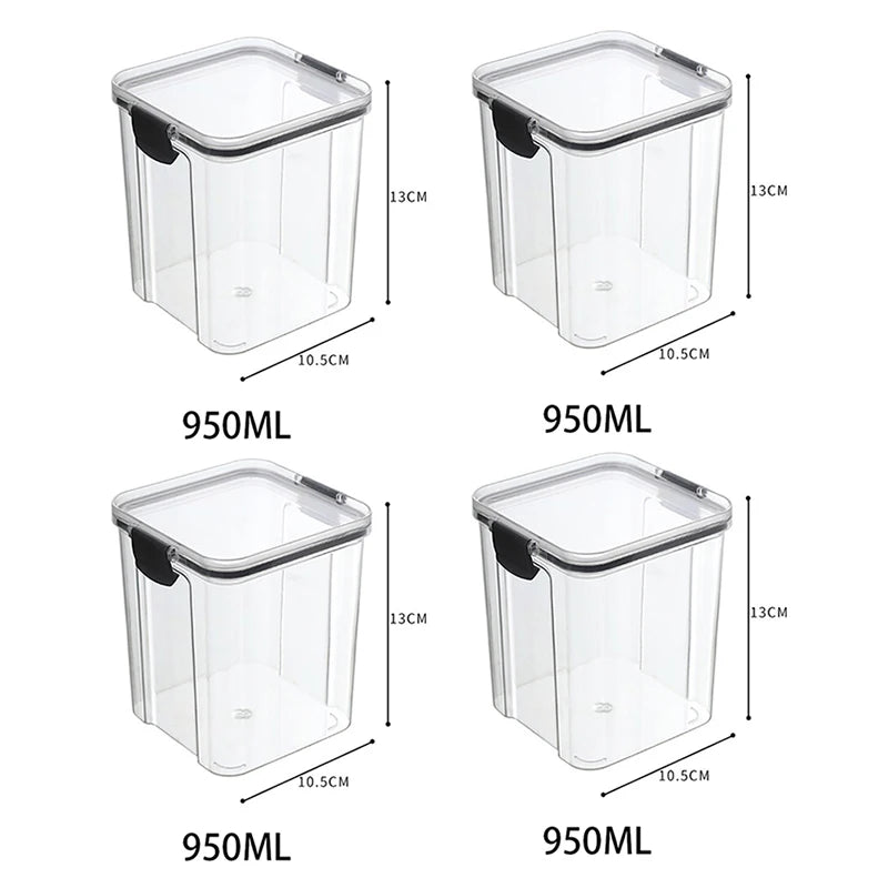 5-Piece Transparent Airtight Food Storage Jar Set