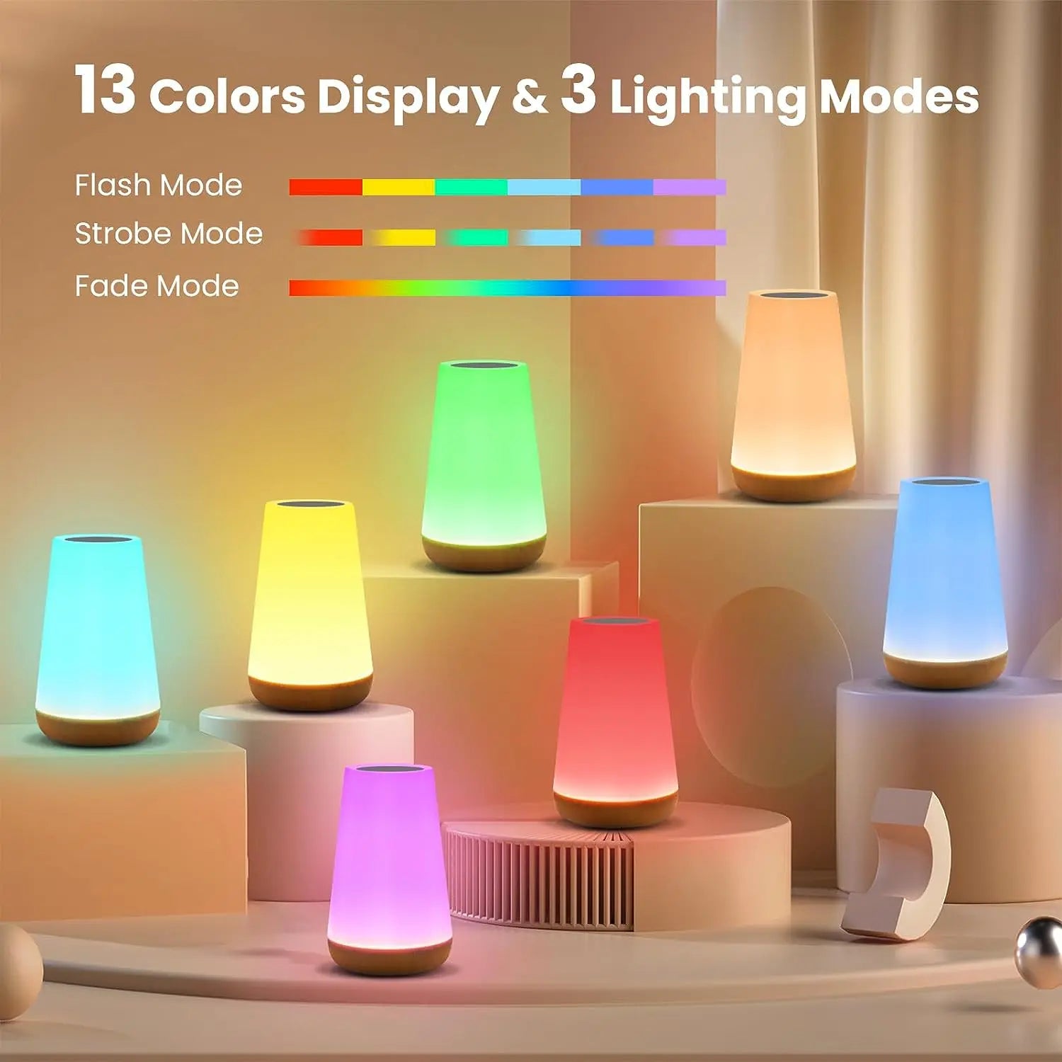 New Touch USB Rechargeable RGB Night Lamp