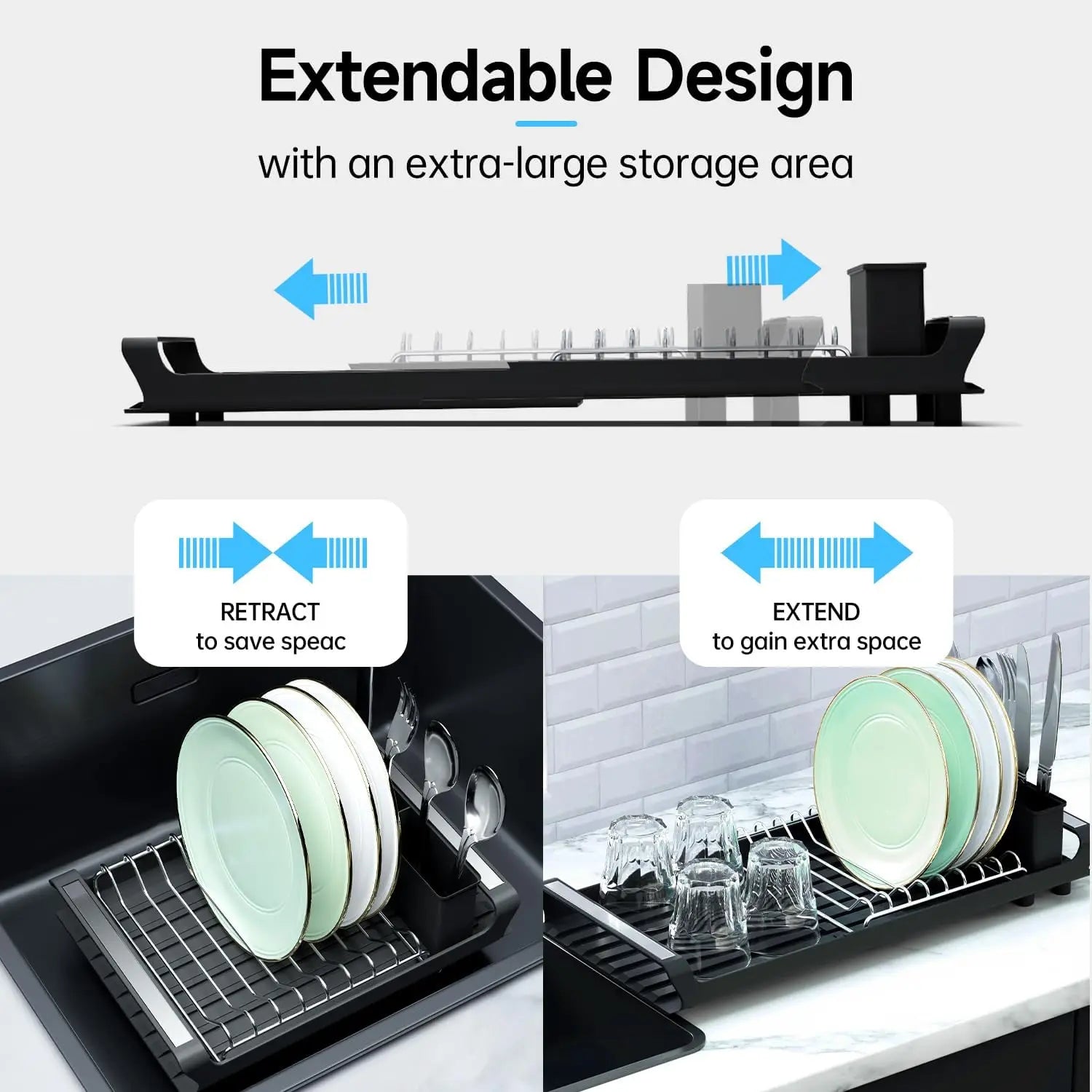 1pcs Expandable Small Dish Drying Rack