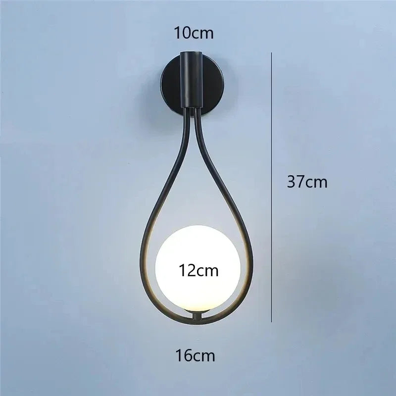 Modern Metal Glass Ball Wall Lamp