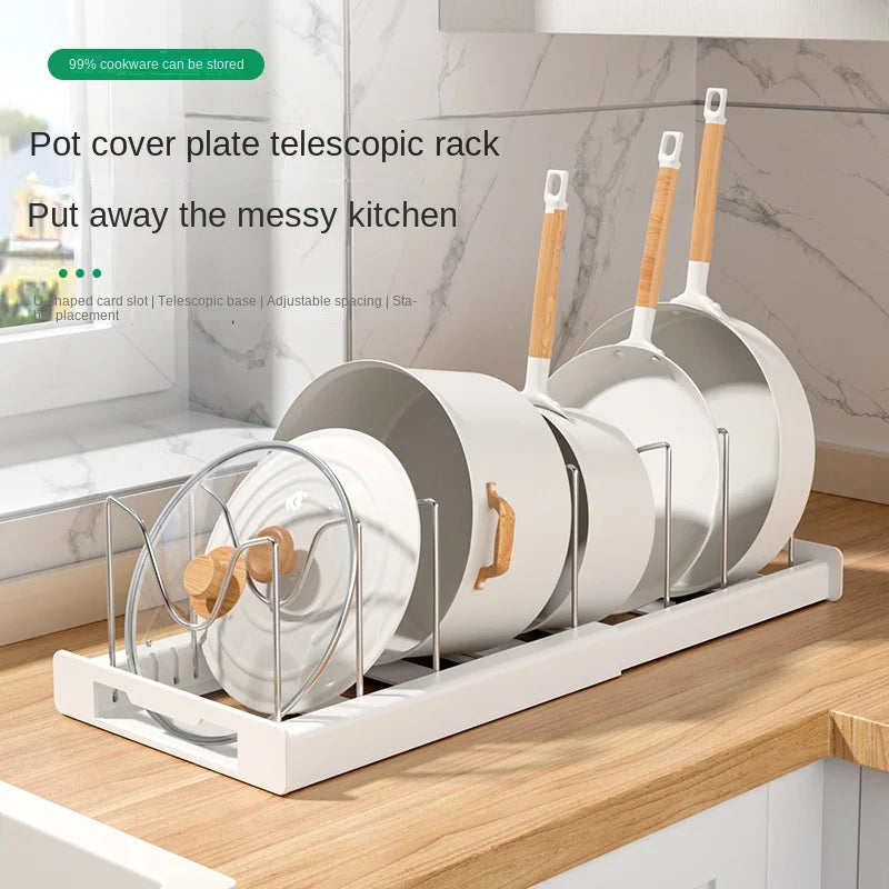 Kitchen utensil artifact pot storage rack