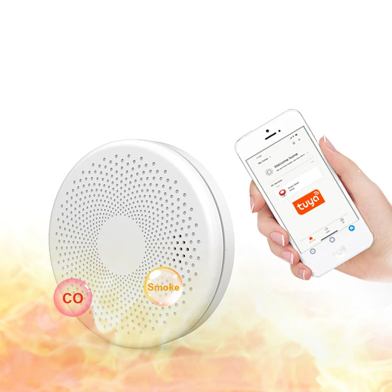 2 in 1 Version WiFi Tuya Smart Co & Smoke Detector