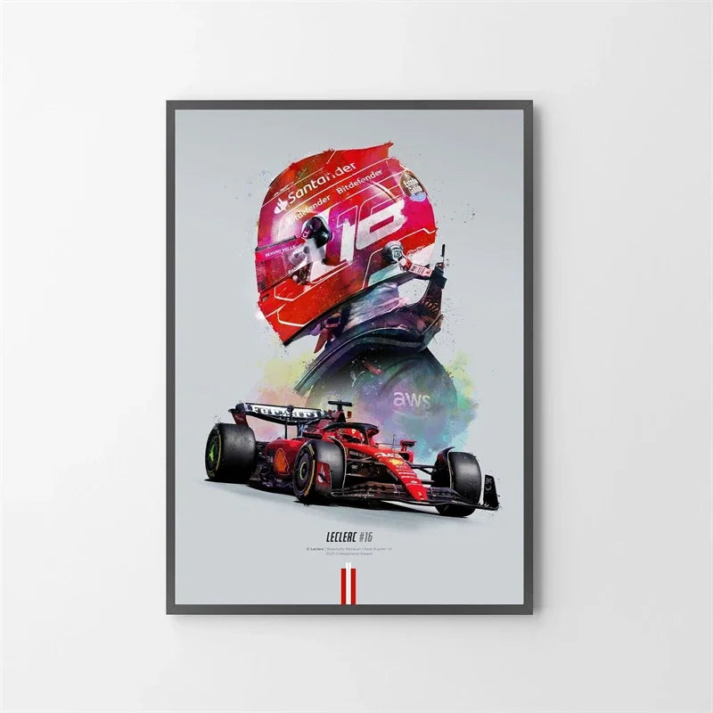 Watercolor F1 Grand Prix Racing Poster
