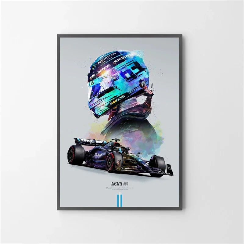 Watercolor F1 Grand Prix Racing Poster