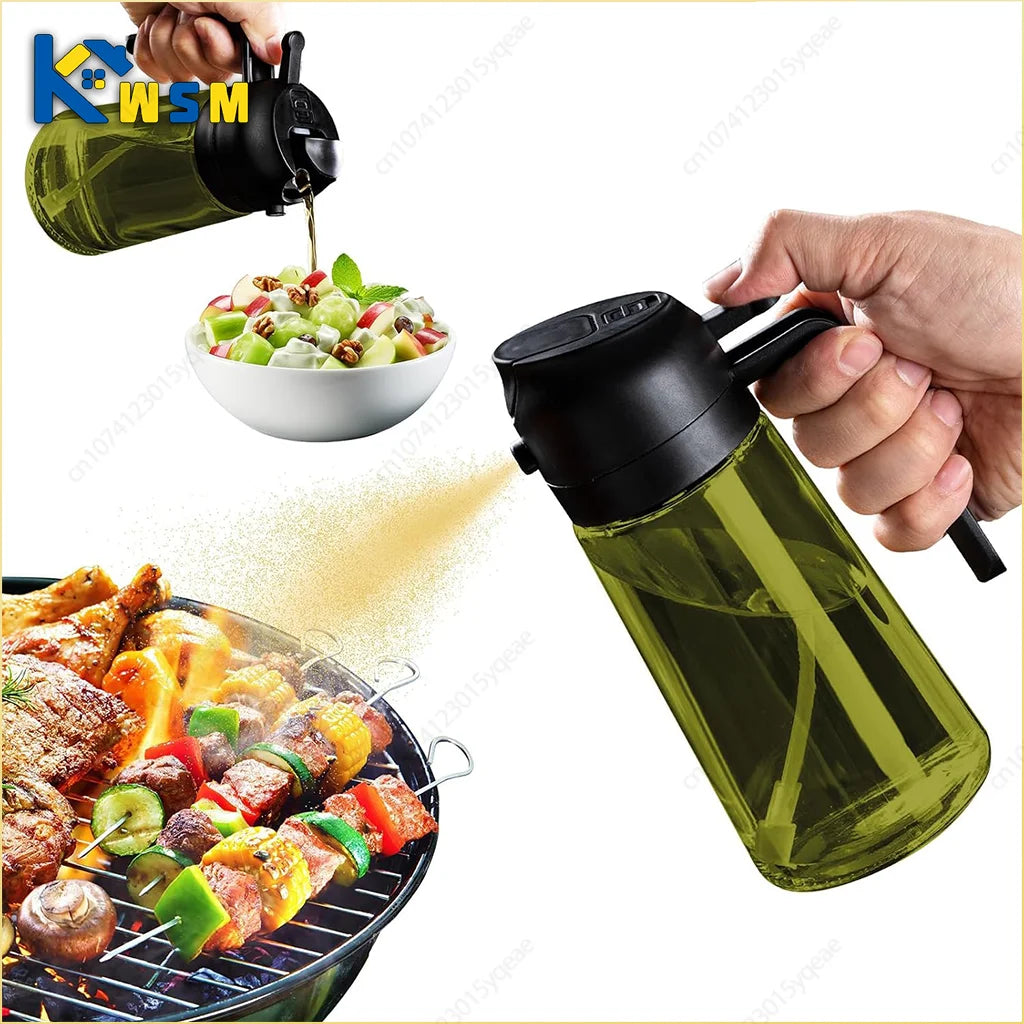 2-in-1 Light-Blocking Dark Glass Oil Sprayer & Pour Dispenser (500ml)