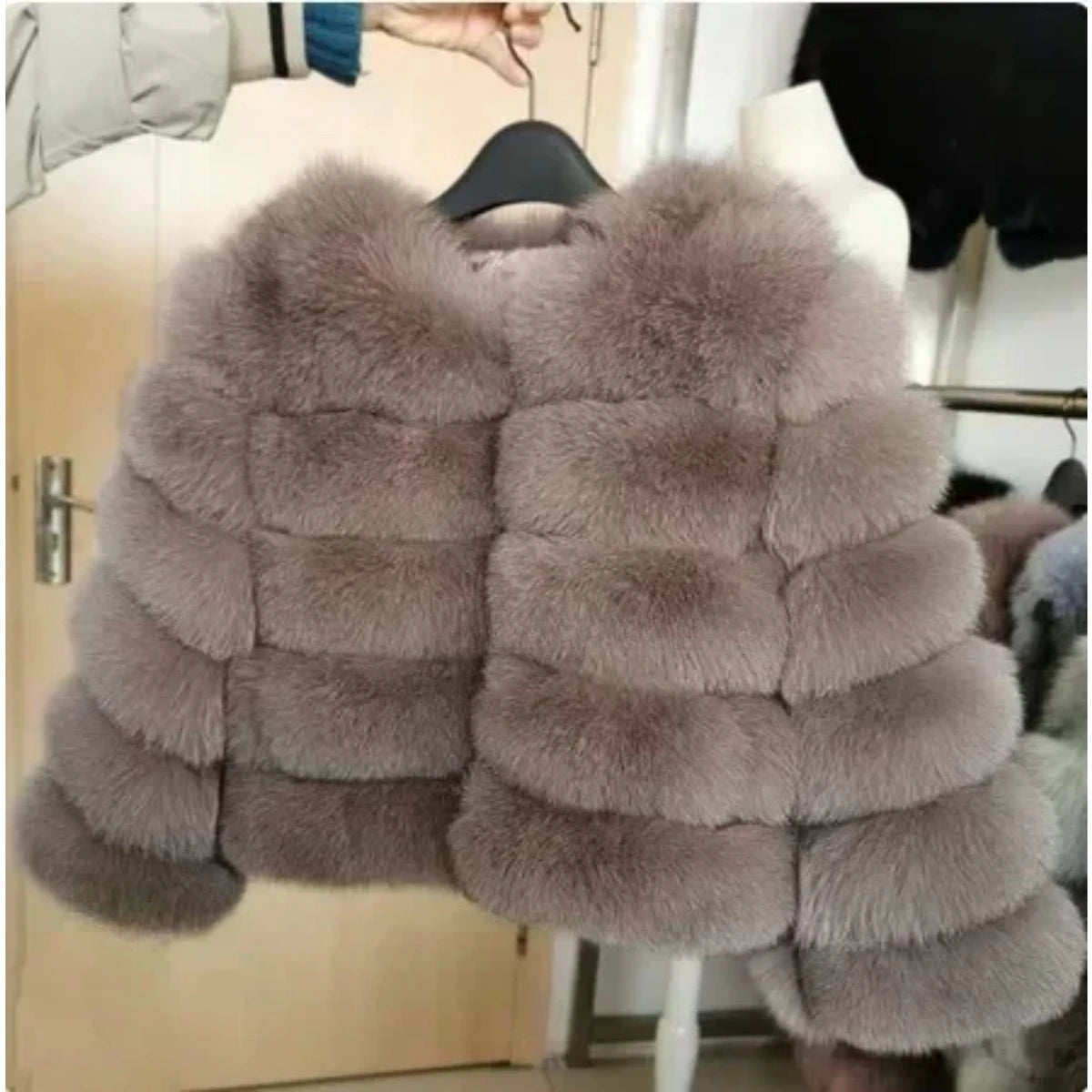 Women's Fashion faux fur coat