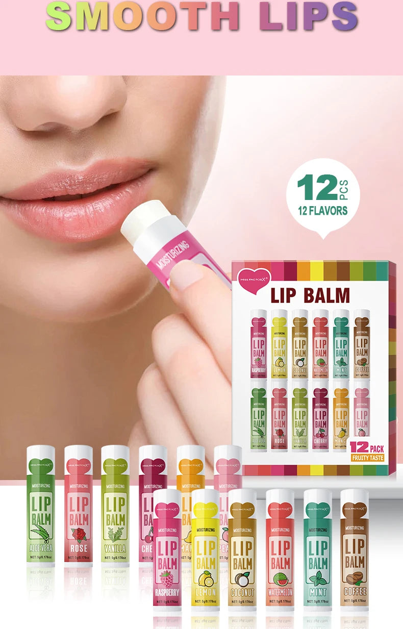 12 PCS/gift lip balm set