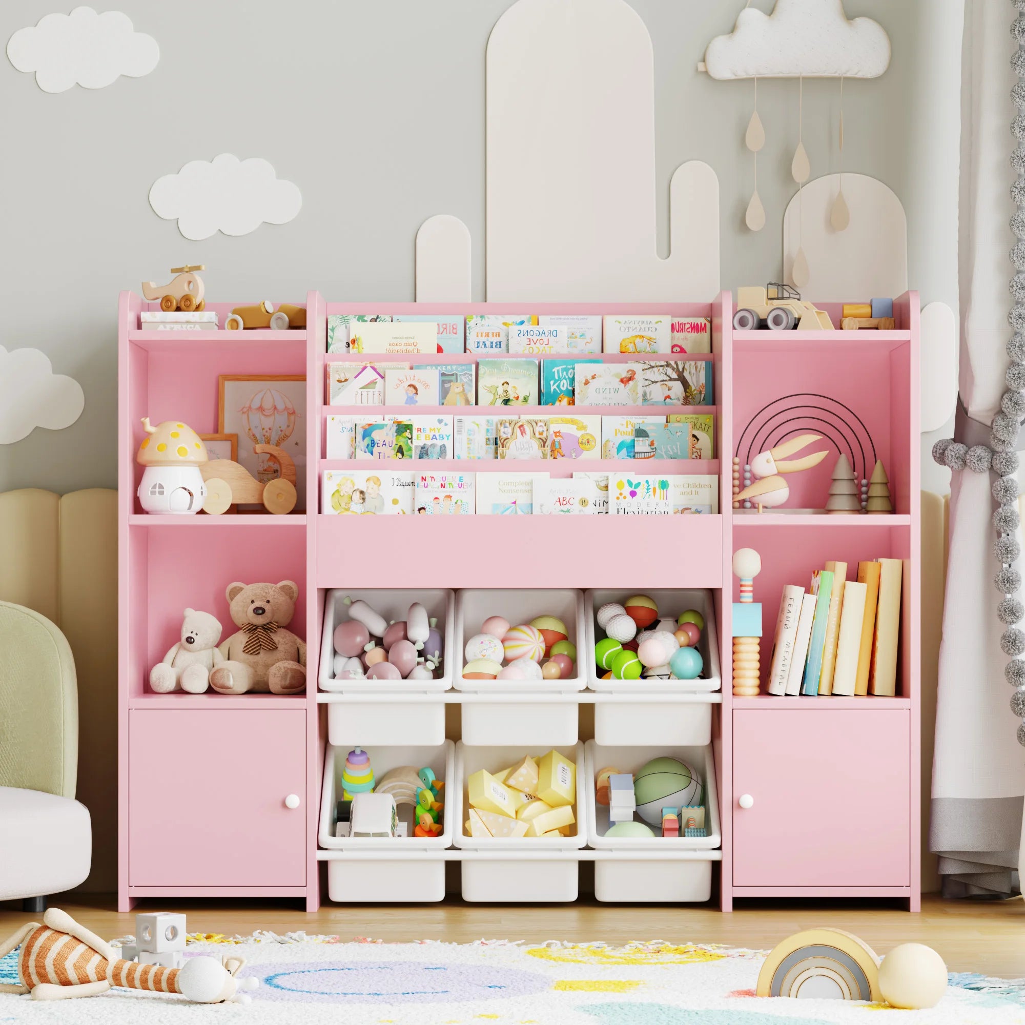 Getone 4-Tier Kids Toy Storage Unit & Bookshelf
