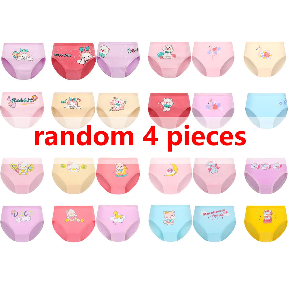 1/4/8/12 Pcs Children Girls Panties Sets