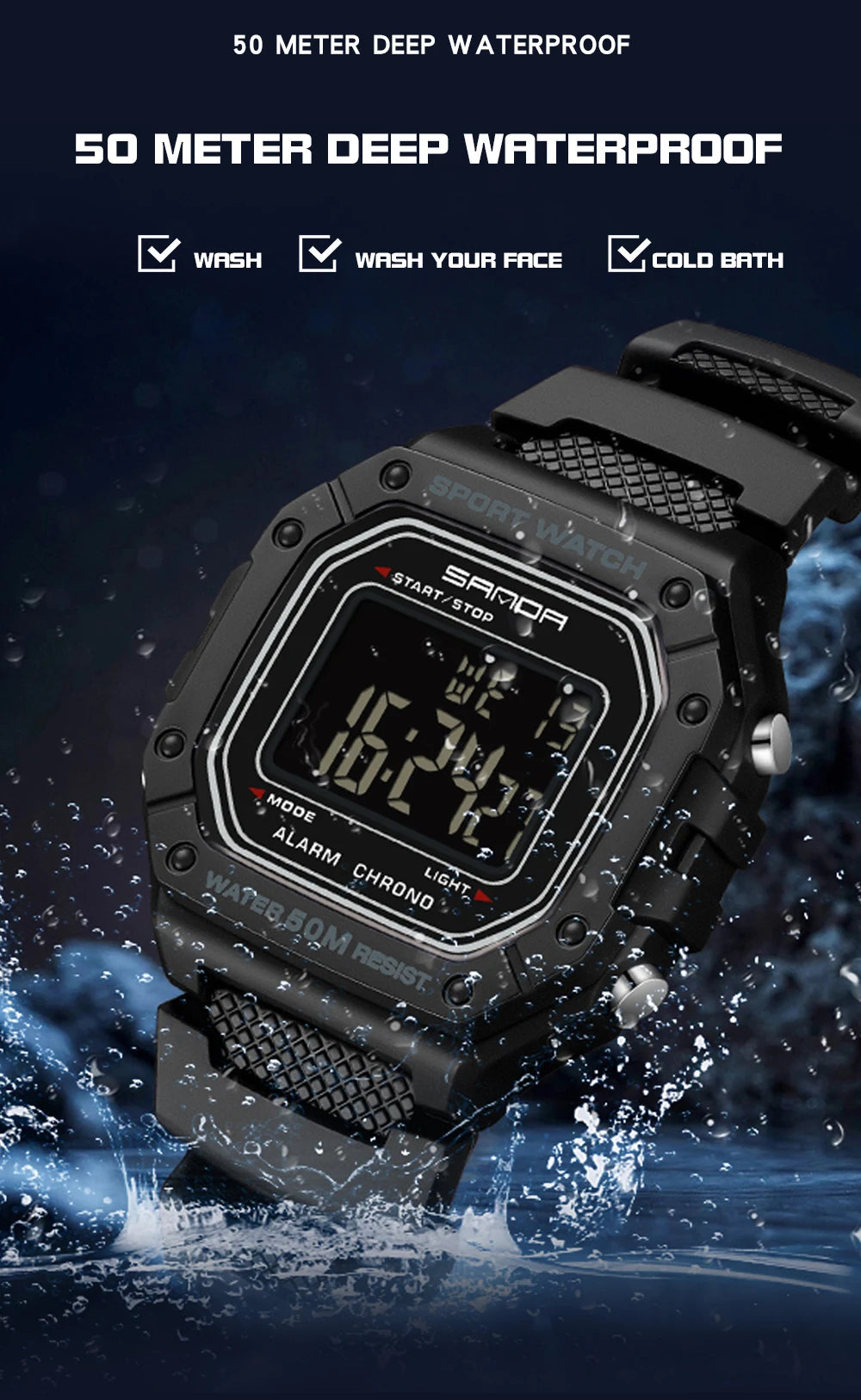 SANDA 2156 Men's Military Digital Watch