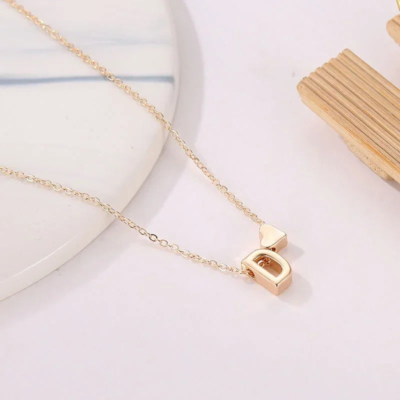 SUMENG Dainty Tiny Heart Initial Necklace
