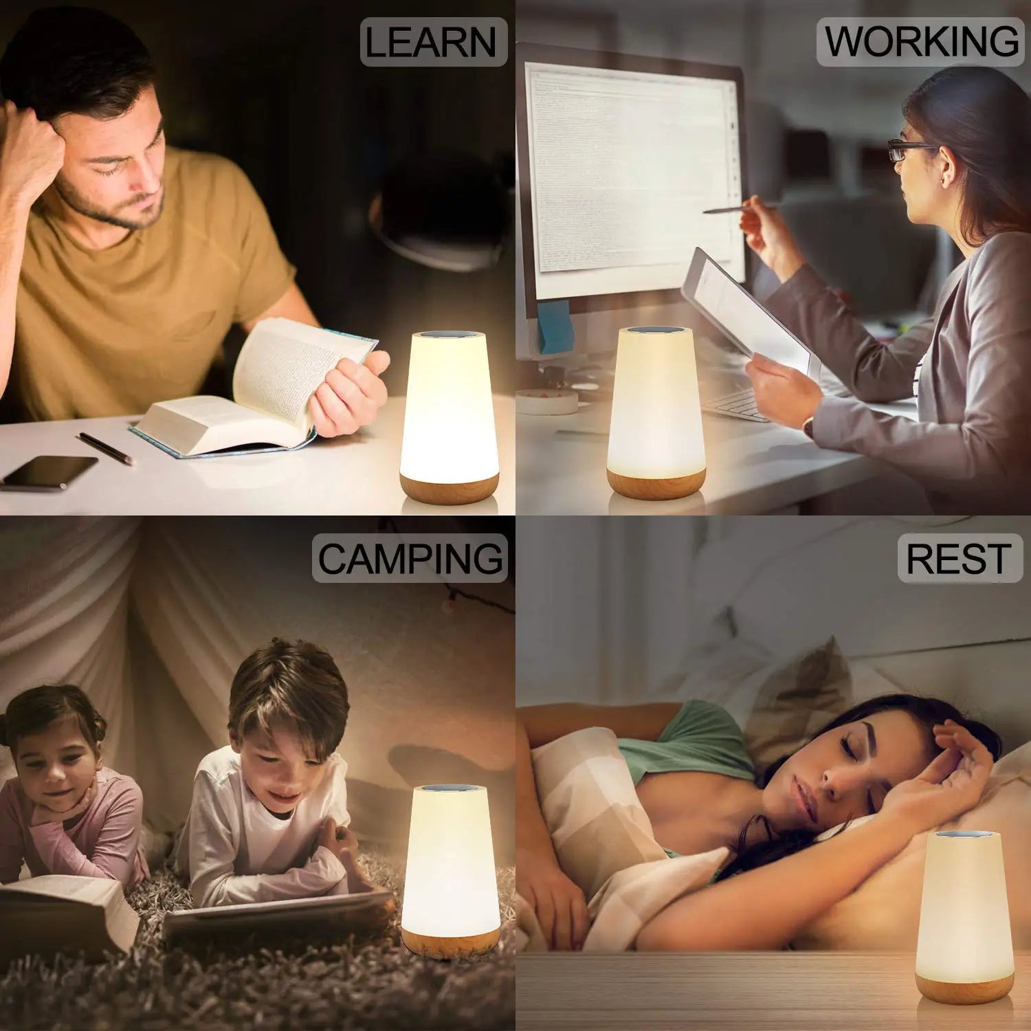 New Touch USB Rechargeable RGB Night Lamp