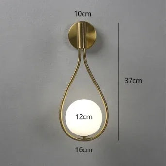 Modern Metal Glass Ball Wall Lamp