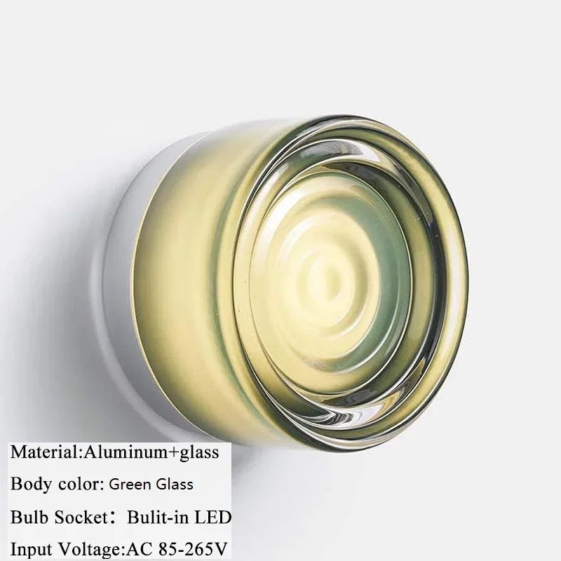 New Modern Glass Round Wall Sconce Light