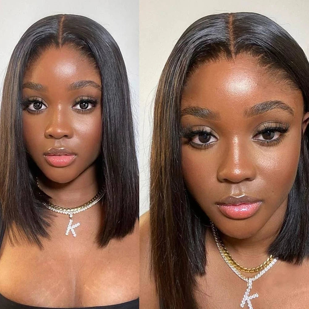 13x4 Lace Front Human Hair Short Bob Wig