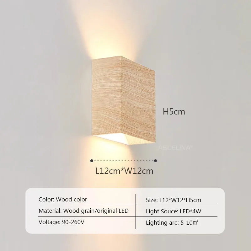 New Nordic Woodencolor Wall Light