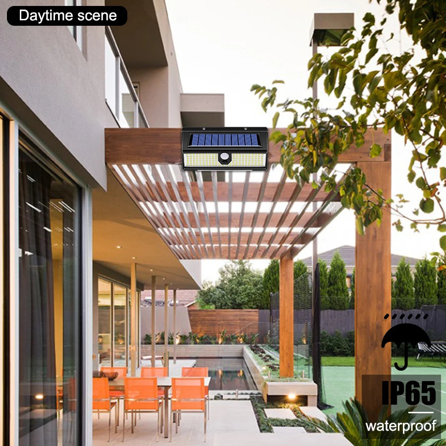 190LED Solar Motion Sensor Wall Lamp